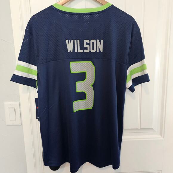 NFL Seattle Seahawks Jersey Women Sz 2XL Wilson 3 Blue Lace Up Football Game Day - Picture 7 of 9